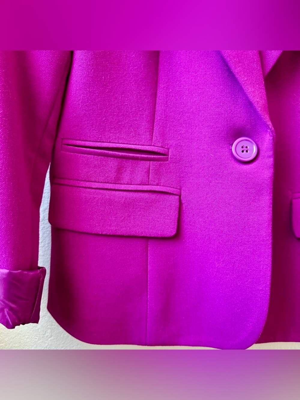 *NWOT* Forever 21 Magenta/Purple Fitted Blazer w/ Tailored Silhouette (size M) - Picture 7 of 9